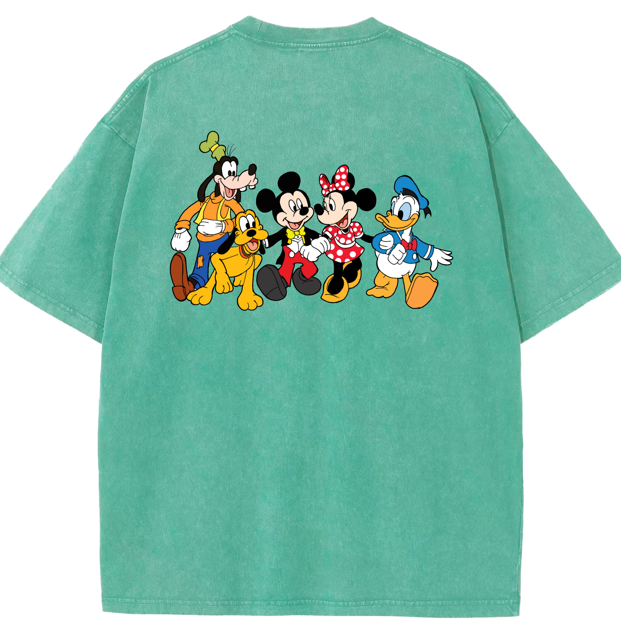 （画像用） ミッキーマウス Mickey Mouse 綿100% ヴィンテージ風 半袖Tシャツ（背面プリント）